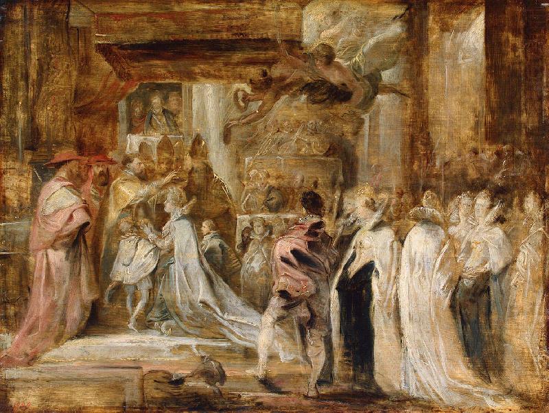 Coronation of Marie de Medicis., Peter Paul Rubens